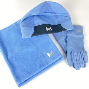 2/$30 NEW Outdoor Gear Set Beanie Hat Gloves Neck Warmer Blue Ski Winter Set